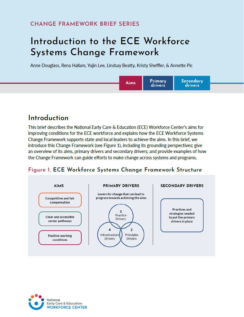 First page of the Introduction to the ECE Workforce Systems Change Framework brief